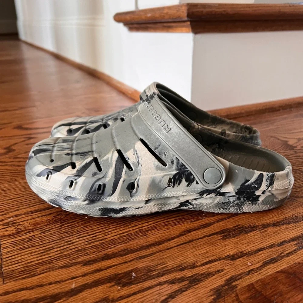Rugged Shark Mens Grey Black Marble Clogs Slip On Water Shoes MNRS23SG736 9 NEW
